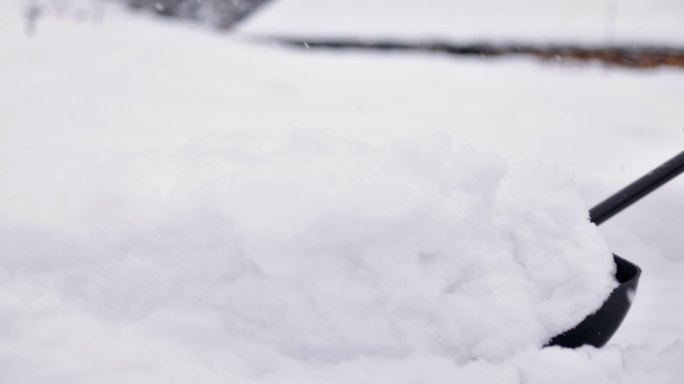 帮助清除后院积雪的少年