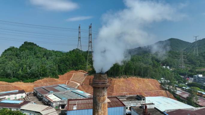 污染企业工厂污染工业污染烟囱冒烟