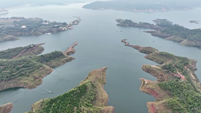 航拍黄河小浪底水库