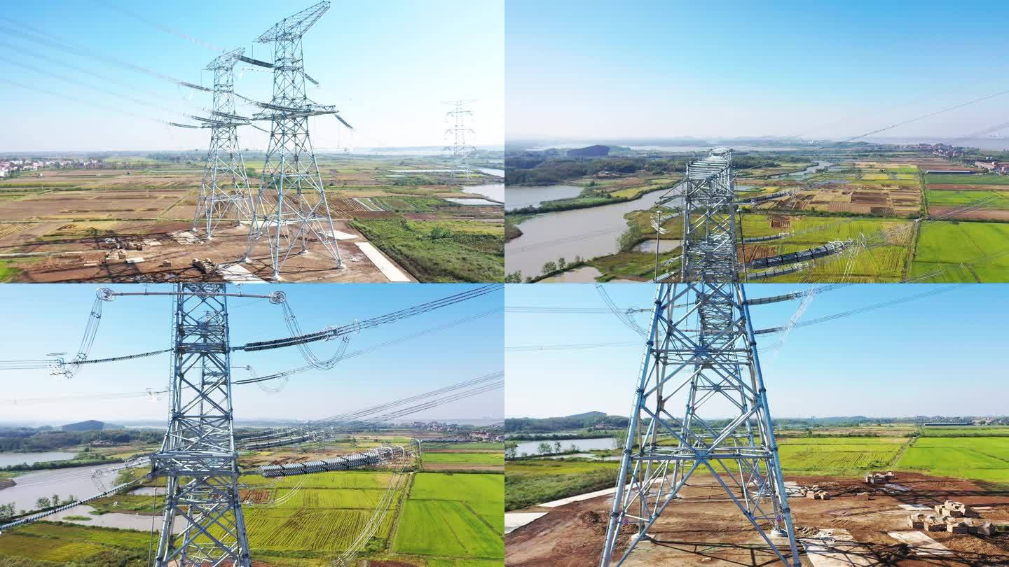 国家电网特高压输送线路 电力铁塔 送电线