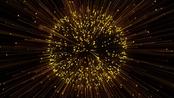 金色粒子球体炸开-带透明通道