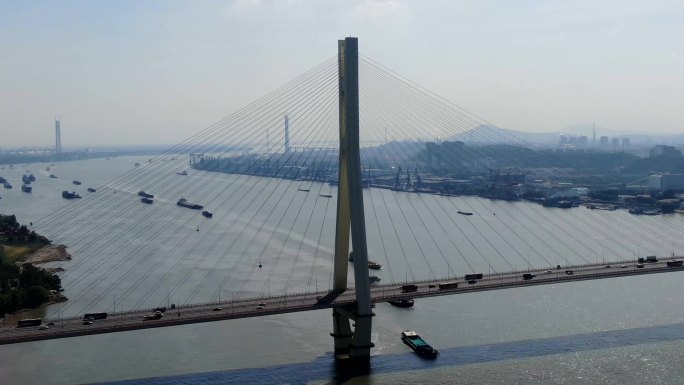 南京八卦洲公路长江大桥延时航拍