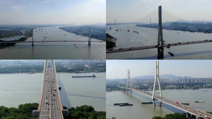南京八卦洲公路长江大桥延时航拍