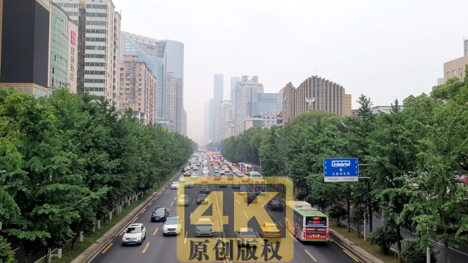 城市繁忙车流实景视频素材4K