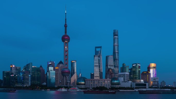 上海日落夜景延时