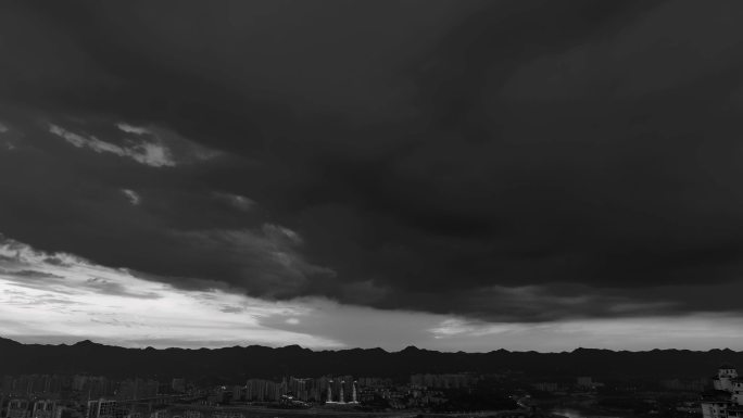 城市风云变幻 大雨来临之前 城市乌云滚滚