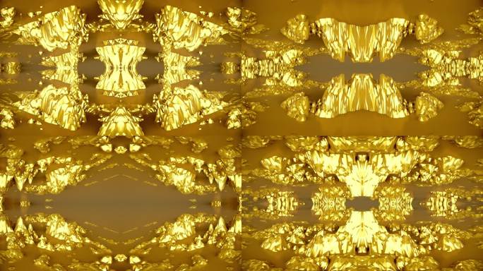 【4K时尚背景】空间立体图形黄金立体浮雕