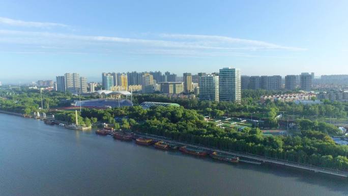 航拍北京通州京杭大运河