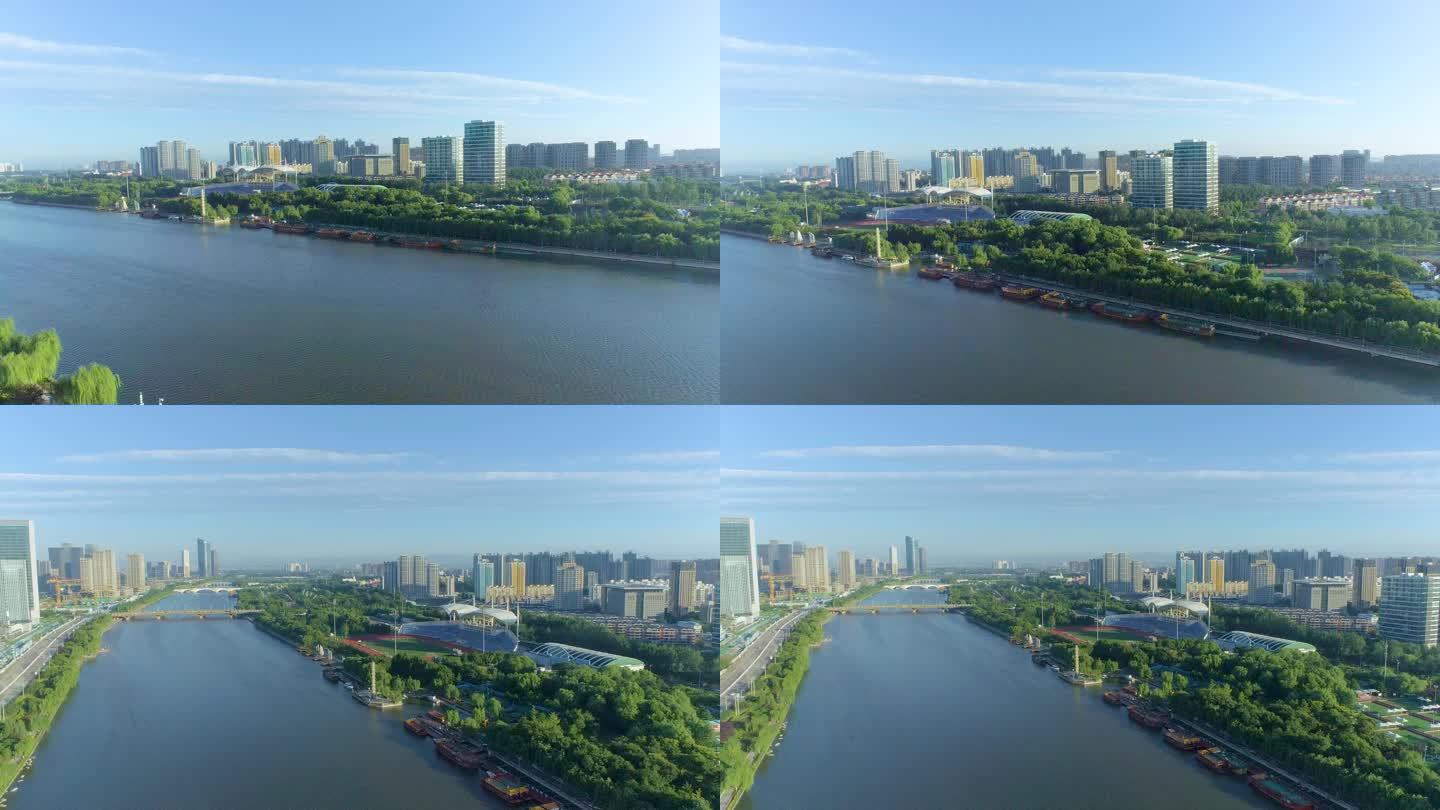航拍北京通州京杭大运河