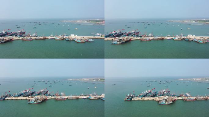 海港码头泊位船只略过4k航拍