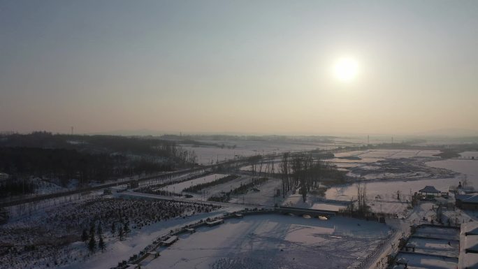 东北农村航 北方农村 北方冬季 东北雪地