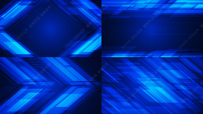 4款循环简约科技感蓝色背景