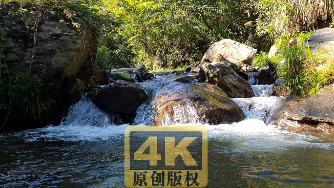 溪流水流原声4K视频素材