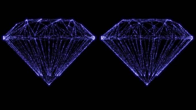 粒子线条钻石 循环旋转 透明通道