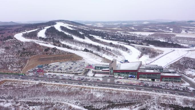 滑雪场航拍 滑雪场 雪场 滑雪