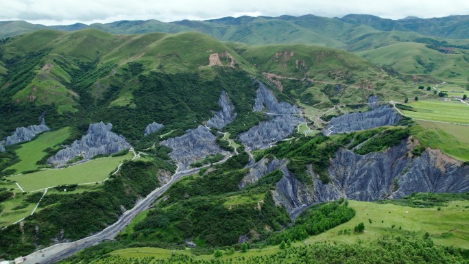 甘孜墨石公园景区航拍