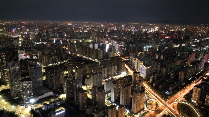 万家灯火夜色夜景城市晚上窗户灯光小区楼栋