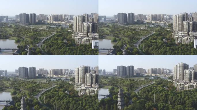 荆州航拍 长江边