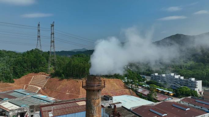 污染企业工厂污染工业污染烟囱冒烟
