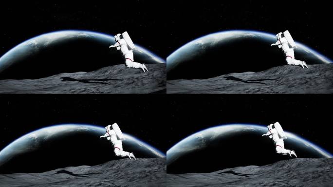 【4k】月球宇航员漫步探索1