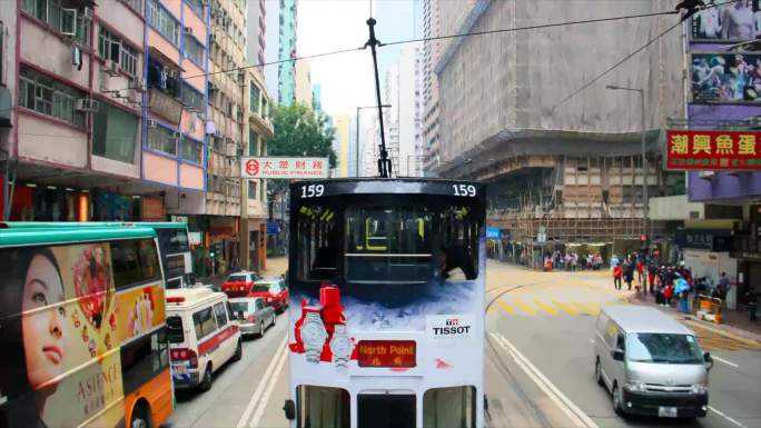 香港城市交通 道路 人群