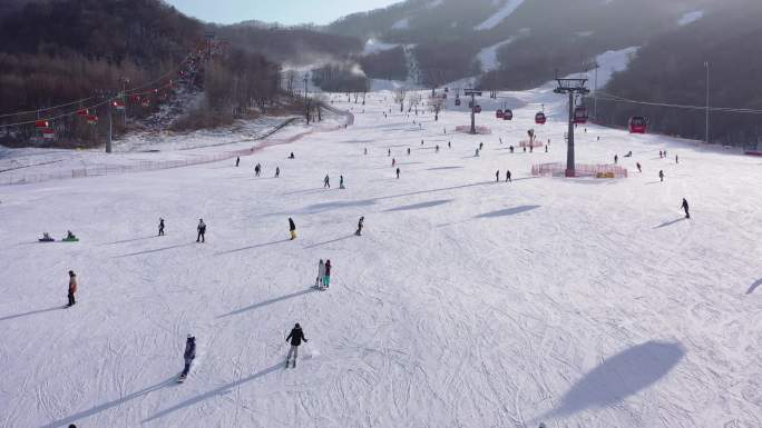 滑雪场航拍 滑雪场 吉林滑雪场 滑雪