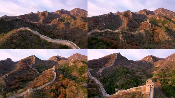 航拍秋日八达岭长城