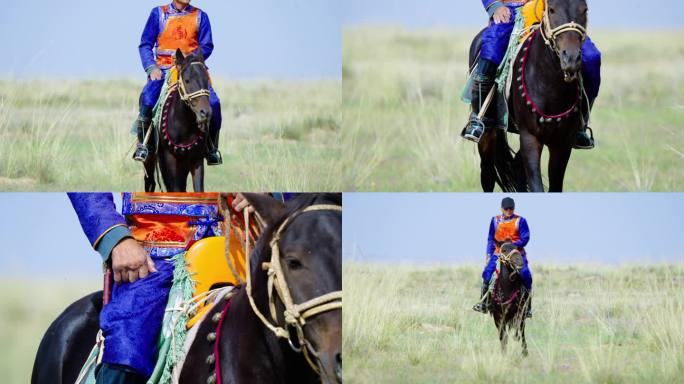 牧民骑马