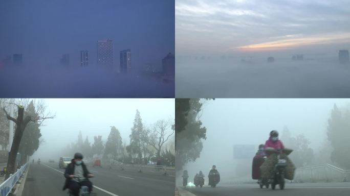 大雾天气 日出东方 高空延时 车流