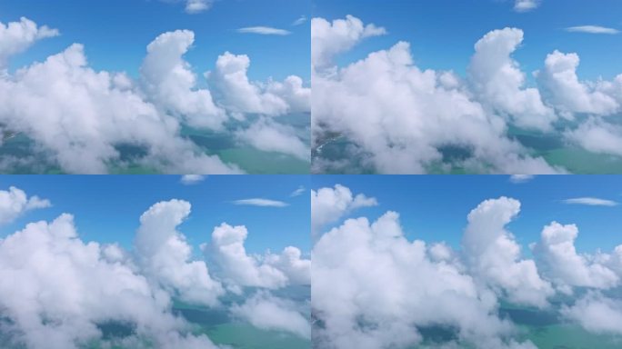 【5K】高空云层航拍直推见大海