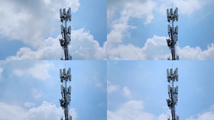 4K大基建5G信号基站工业物联网晴天白云