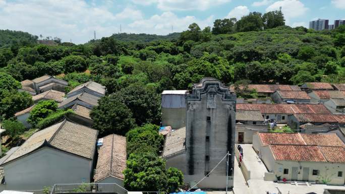 光明白花洞村 白花洞战役 白花碉楼 航拍