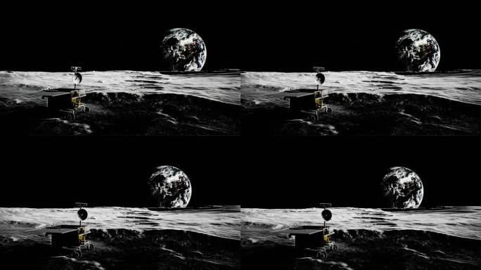 探月月球表面看地球