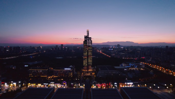 贵阳中天201大厦夜景航拍