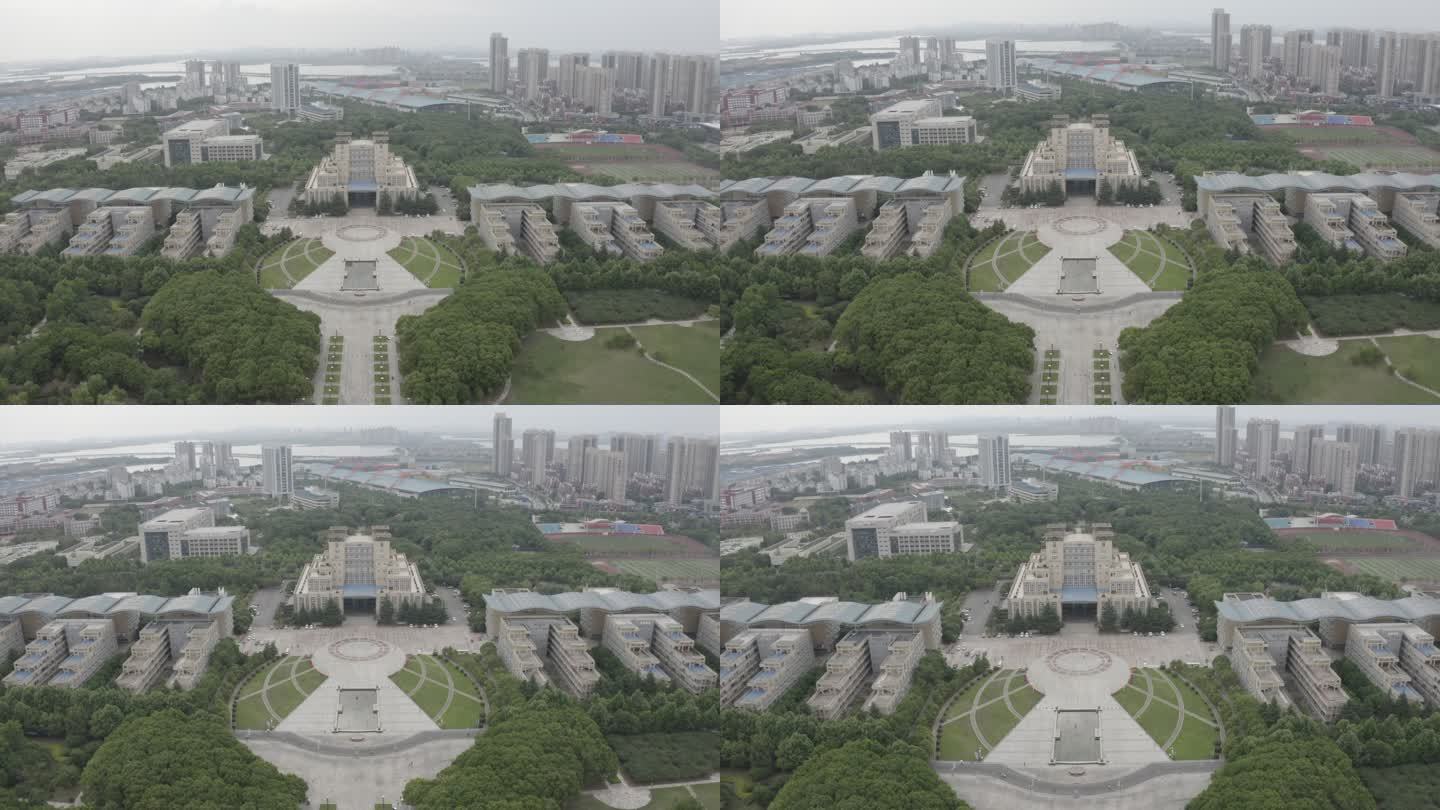 城市建筑 校园建筑武汉江汉大学航拍