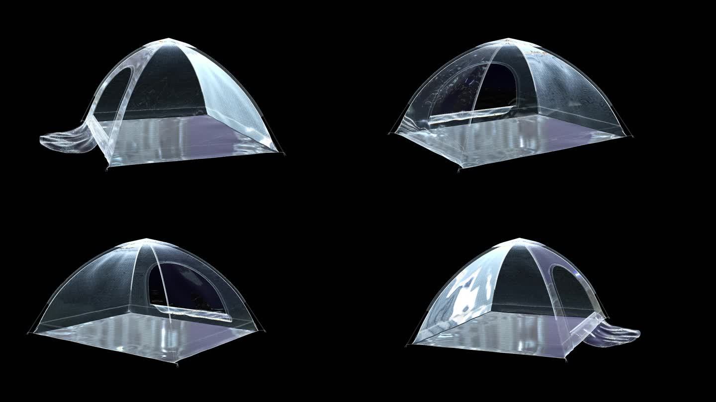 全息三维透明帐篷素材带通道