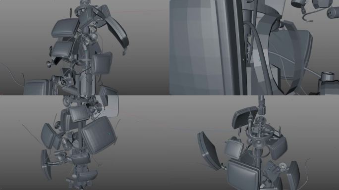 机械臂液晶屏模型C4D