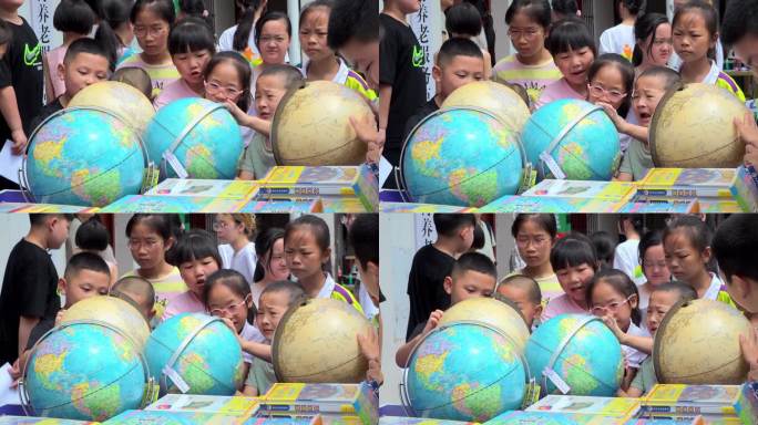 【4k】留守儿童看地球仪