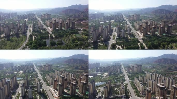 城市 航拍 海东市乐都区 发展 城区