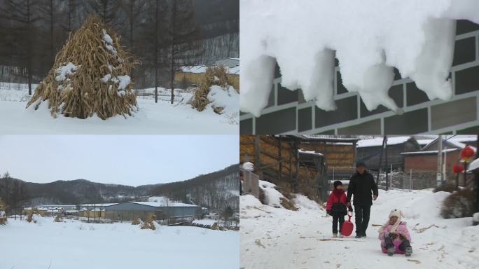 东北农村雪景