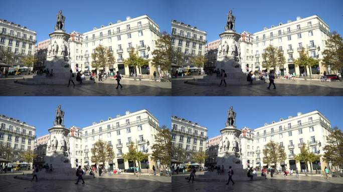 里斯本广场雕像游客房屋