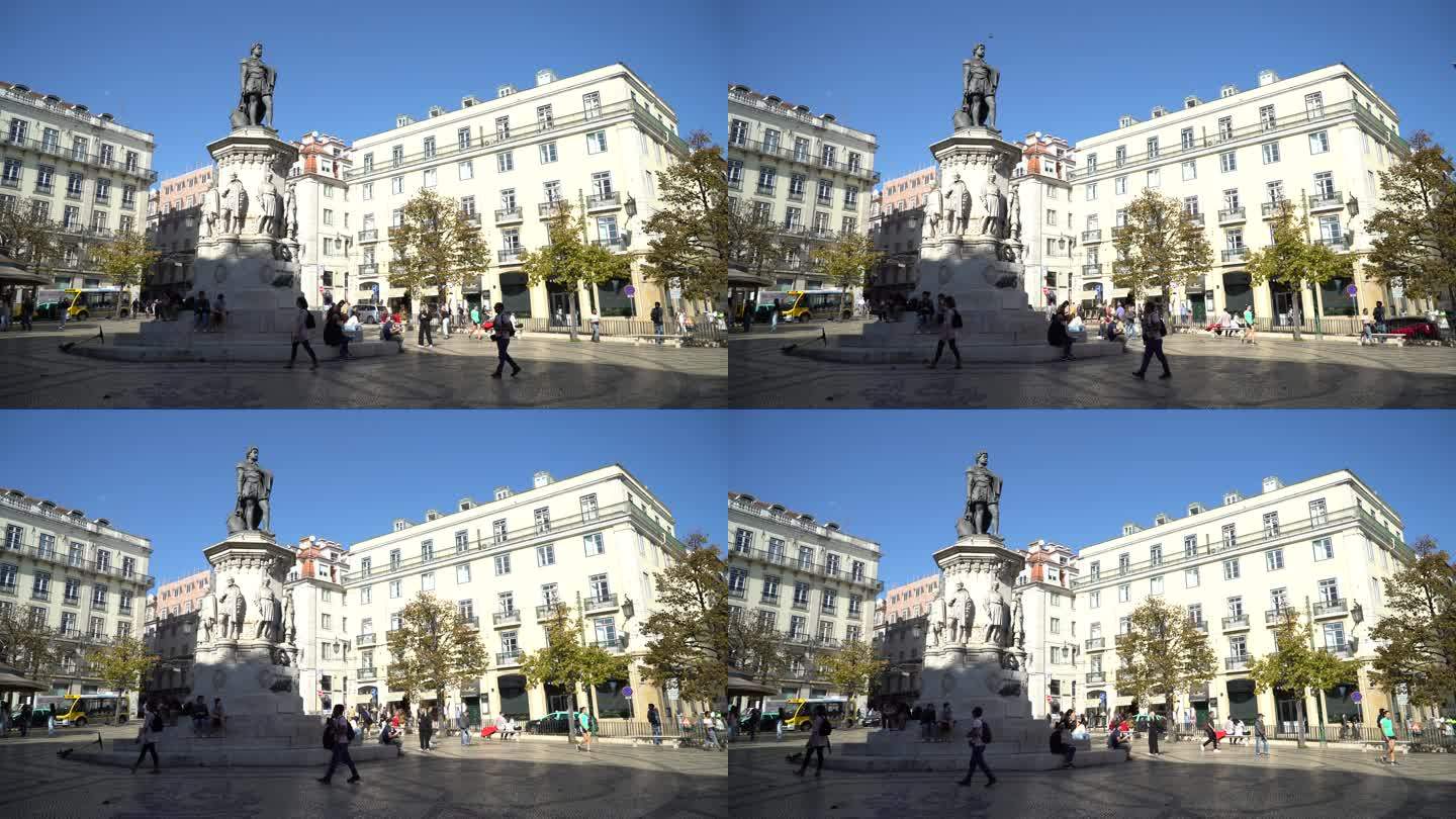 里斯本广场雕像游客房屋