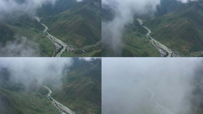 穿梭云雾深山峡谷大河