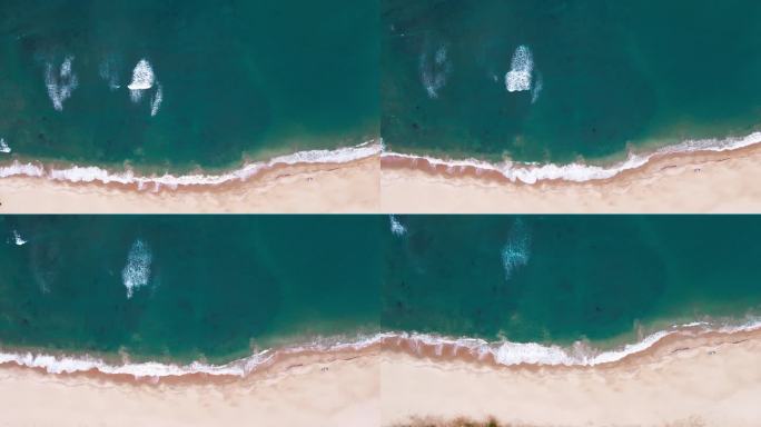 4K 鸟瞰海滩航拍海浪海洋沙滩海浪