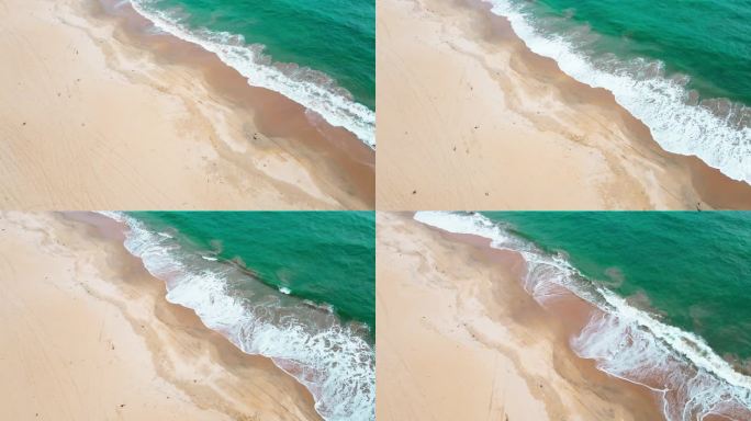 4K 海水海浪沙滩浪花拍打沙滩沙子