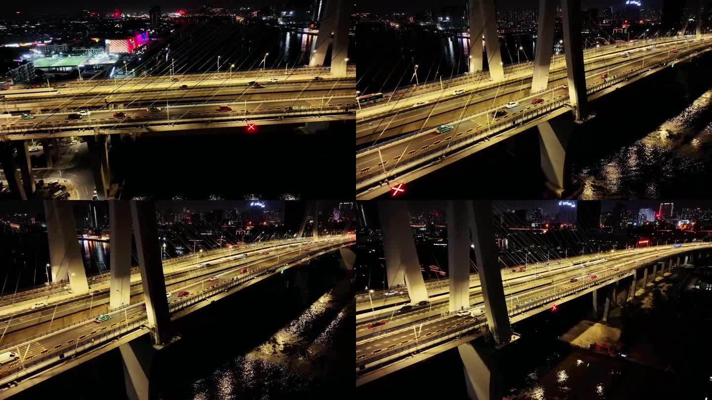 洛溪大桥航拍夜景