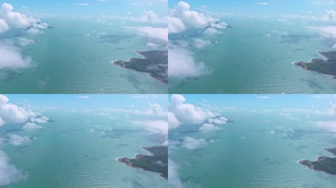 【5K】高空云层航拍直推见大海