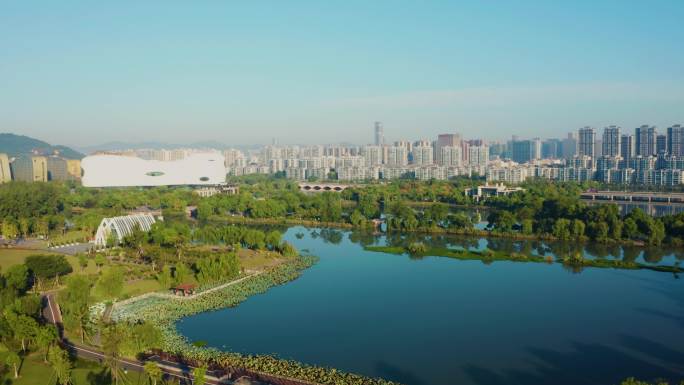 杭州市滨江区白马湖动漫城航拍