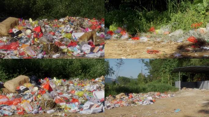 垃圾堆农村垃圾处理环保环境卫生