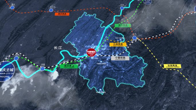 重庆丰都县区位优势交通地图动画